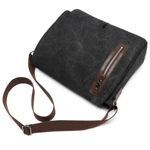 Vintage Canvas Messenger Bag Unisex Shoulder Bag Canvas Satchel Cross Body College Work Satchel Briefcase for 14 Inch Laptop3