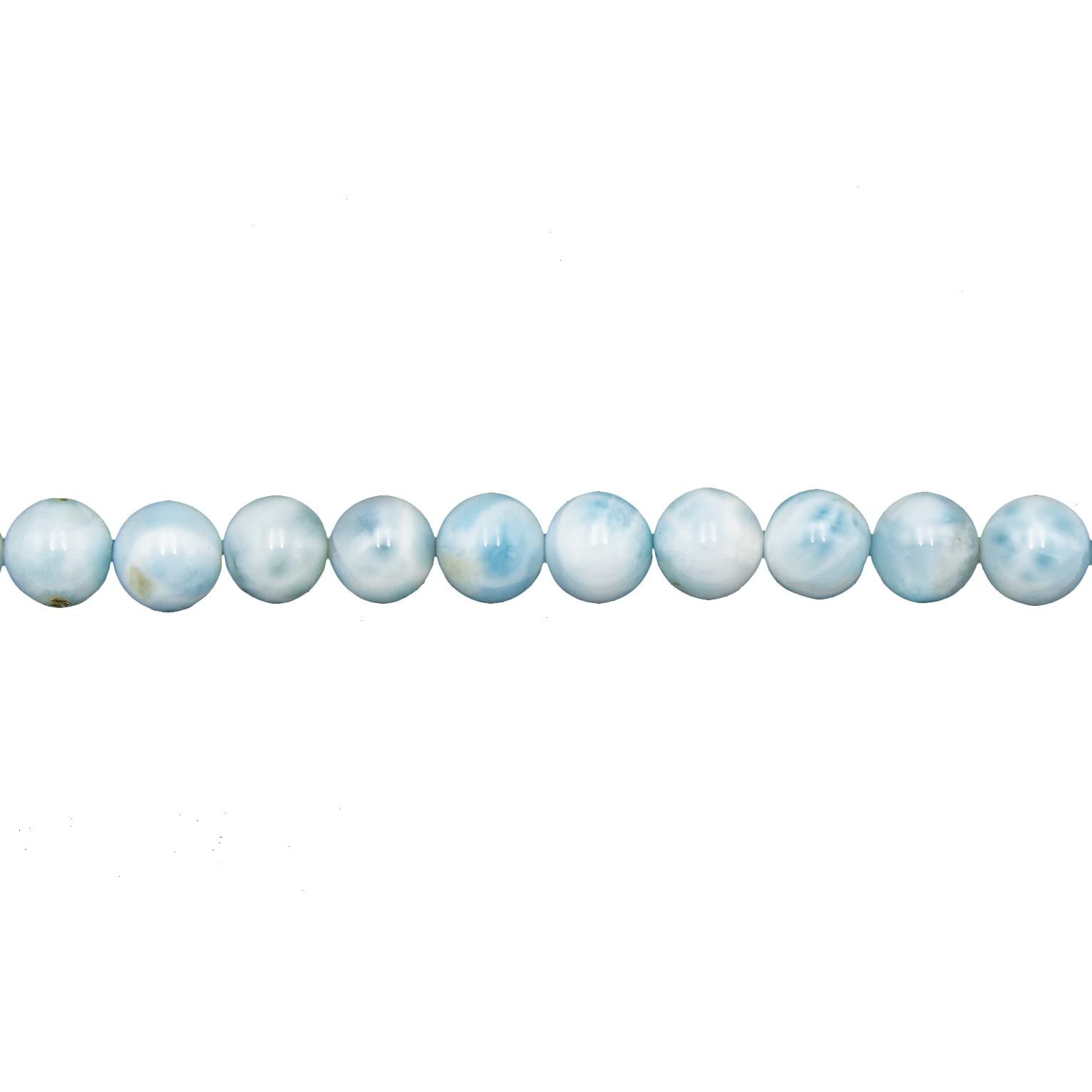 Fil Larimar pierres boules 8mm pour création de bijoux uniques