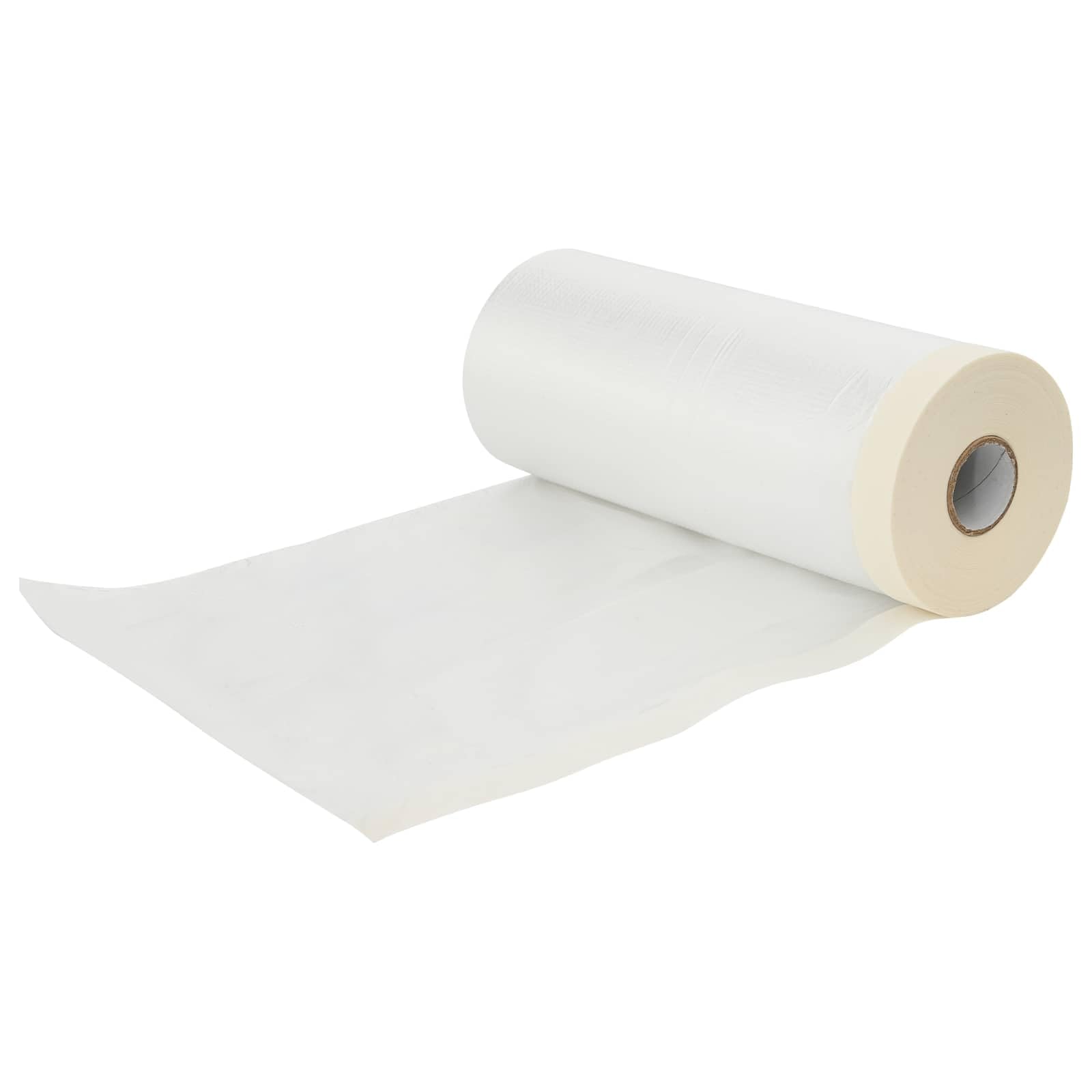 Staubschutzfolie mit Klebeband 6er Set transparent aus HDPE, 110 x 3300 cm, selbstklebend und rückstandsfrei abziehbar, für Renovierung, Möbel, Boden, Wand, Tür, Fenster und Innenbereich