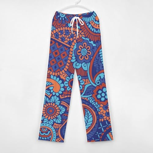 Paisley Flowers Pajamas for Adult Bottoms Lounge Pants Sleepwear Loungewear with Elastic Waistband Unisex4