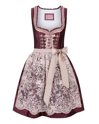 Stockerpoint Damen Dirndl Rosalinde Kleid für besondere Anlässe, Bordeaux, 44