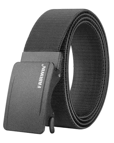 FAIRWIN Men's Ratchet Belt - Premium Stretch Nylon Web Work Belt for Casual Jeans, Business Pants, Golf & Everyday Comfort