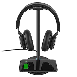 Geekria Aluminum Alloy Headphones Stand for Over-Ear Headphones, Gaming Headset Holder, Desk Display Hanger with Solid Heavy Base Compatible with Sony, Bose, Sennheiser, Beats, ATH (Black)