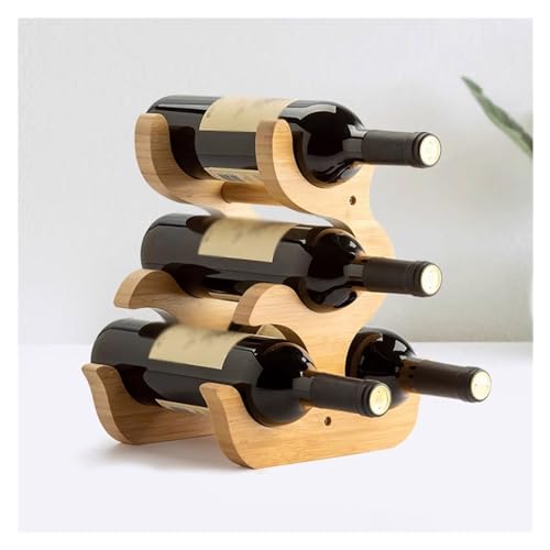 Soporte para botellas de vino de madera moderno simple miniatura 6