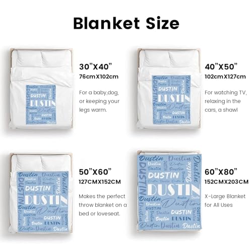 Personalized Blankets for Kids with Names Customized Blankets with Name for Adult Custom Blanket Gift for Birthday Christmas Valentines Day Gift