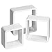 TecTake 800703 3 Etagères murales Design Cube de Rangement en Bois, pour des Livres, CDs et de la décoration, Matériel de Montage Inclus - Plusieurs Couleurs - (Blanc | no. 403180)