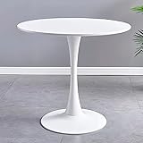 丸テーブル ダイニングテーブル 幅60m 幅70m 幅80m サイドテーブル カフェテーブル在宅ワーク 勉強机 作業台 食卓 リビングテーブル パソコン デスク (ホワイト, MDF天板 100㎝)