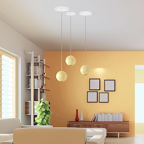 Image of Sangle Sopffy Pendant Light Canopy Kit, 5.8 Inches Ceiling Lighting Canopy Kit with All Mounting Hardware Modern Chandelier Ceiling Plate Cover for Pendant Lighting Fixtures, White (White)