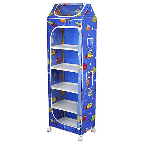 Image of Little One's | 6 Plastic Shelves Foldable Baby Storage Box (Made in India), ISI Certified, Unbreakable Material, (Plastic Structure) | Aquatic Blue | HP6 /FB