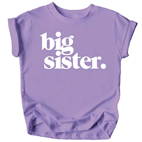 Image of Bold Big Sister Colorful Sibling Reveal Announcement T-Shirt for Baby and Toddler Girls Sibling Outfits