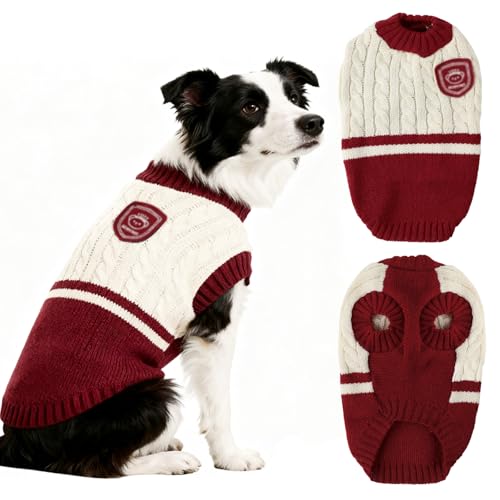 Hundepullover Winter, FainFun Preppy-Stil Haustier Pullover, Katzenpullover, Geeignet für Kleine,...