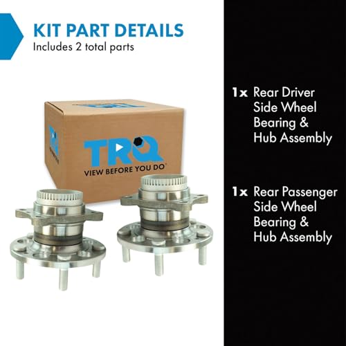 Image of TRQ Rear Wheel Bearing and Hub Assembly Set 2 Piece for 2011-2012 Hyundai Elantra GLS Limited 2013-2016 Elantra 2013-2017 GT 2012-2017 Veloster 2014-2018 Kia Forte 2014-2018 Forte5