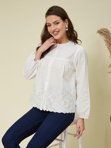 Image of J TURRITOPSIS Women's Cotton Peplum Casual Shirt