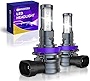 CARSPARKLE H11/H8/H9 LED Headlight Bulbs 600% Brighter 6500K Cool White Wireless Fanless Headlight LED Conversion Kits Hi/Lo Beam Fog Light 10000LM IP68 Waterproof Pack of 2
