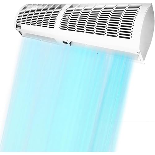 SAYEYBU Máquina De Cortina De Aire De Pared, Cortina De Aire con Control Remoto, Máquina De Cortina De Aire De Bajo Ruido, Máquina De Cortina De Aire Industrial,Blanca,Button60cm