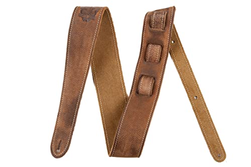 Fender Road Worn Leather Guitar Strap, 2in, Brown