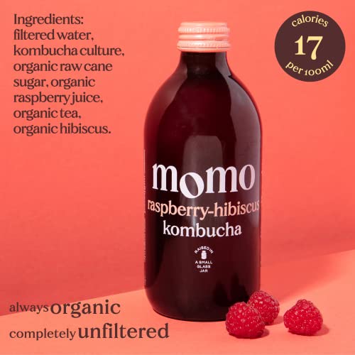 24 x Fresh 330ml Bottles MOMO Kombucha Drink Organic - Kombucha Tea Probiotic Drink - Variety