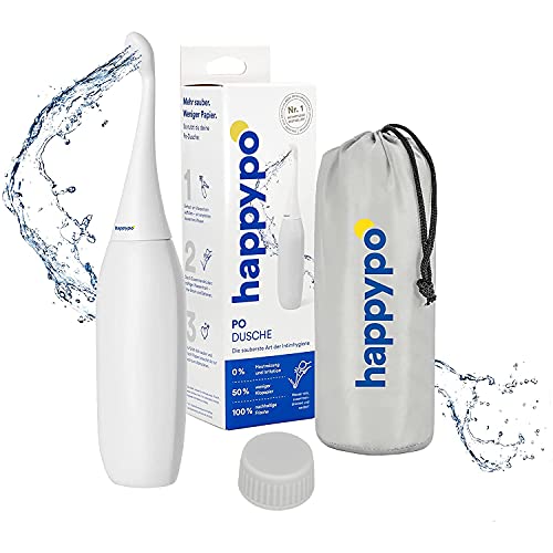 The Original HAPPYPO Shower (Color: White l Portable Bidet with Travel Bag l The Easy-Bidet 2.0 Replaces Wet Wipes and Shower Toilet l Portable Bidet for Travel