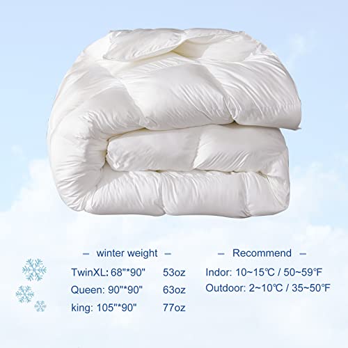 Image of Down Fiber Comforter, MH MYLUNE HOME Fluffy Hotel Collection Down Fiber Comforter Duvet Insert Queen Size,Lightweight Soft Cotton Cloud Breathable Microfiber Bed Comforter with Corner Tabs (Queen)