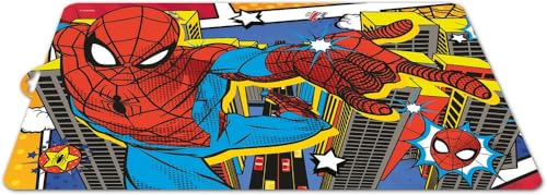 Tataway Set de Table Individuel en Plastique Bleu et Rouge Marvel Spider-Man Spider-Man pour Enfant
