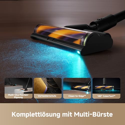 dreame Z40 Station Nass Trockensauger– Kabelloser Stielstaubsauger mit automatischer Leerung, Multi-Bürste mit Stauboffenlegung, 28,000PA / 310 AW Saugkraft, 160 Min. Reinigungsdauer