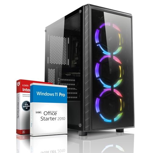 AMD Quad Gaming PC mit 3 Jahren Garantie! Athlon X4 950 Quad Core, 3.8 GHz | 16GB GDDR4 | 512 GB SSD | Intel Arc A380 6 GB GDDR6 | RGB Gaming | USB 3.0 | LAN | Win11 Pro | WLAN | MS Office - 7587