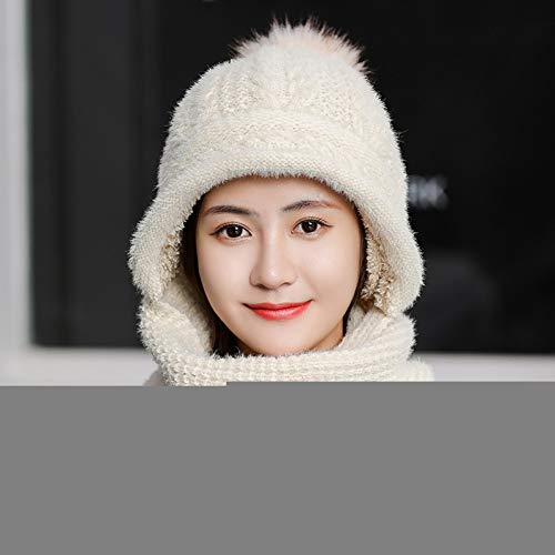 Bonnet tricoté anti-froid avec cache-oreilles et écharpe intégrés