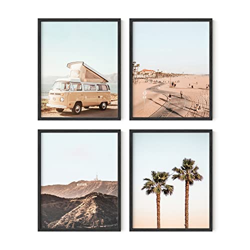 Image of HAUS AND HUES Beach Art Prints Set of 4 | Coastal Wall Decor for Home, Bathroom & Wall Posters | Unframed (8 x 10)