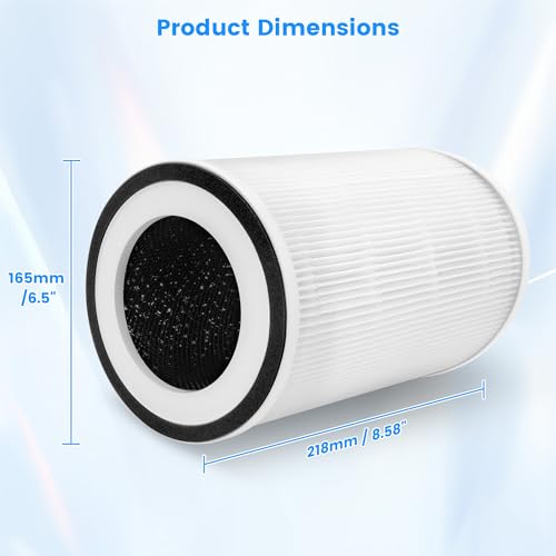 Image of 2 Pack True HEPA Kilo Filter Replacement for Afloia Kilo, KILOPLUS, KILOPRO, MIRO, MIRO PRO and MORENTO MR-Kilo, Kalo, H13 True HEPA Filter, 360 3-Stage Filtration, Green