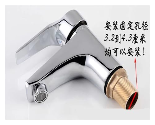 Grifo de lavabo cerámico de orificio único con soporte para agua fría y caliente 5