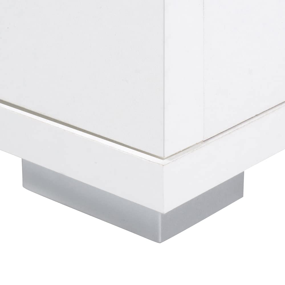 Casaria® Cassettiera Alba 2 Ante con Ripiani 71x74x35cm Comò Armadietto Ufficio Mobiletto Bianco