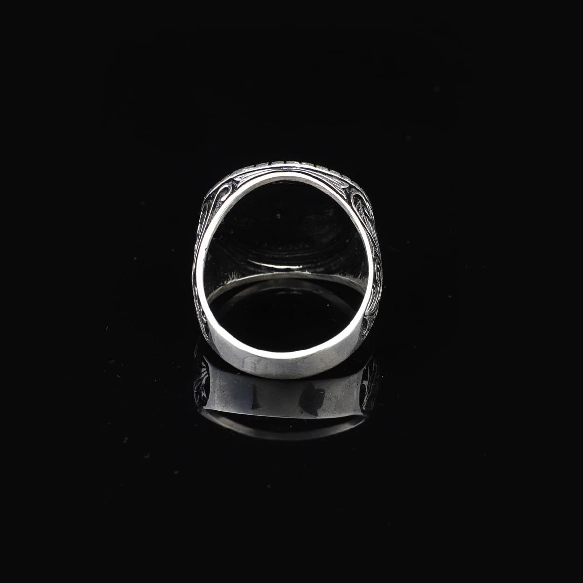 Anello dell'Aquila in Argento 925 da Uomo - Anello con Sigillo Inciso, Lucido, Stile Animale Fatto a Mano con Panno per la Pulizia dell'Argento Adeau (26)