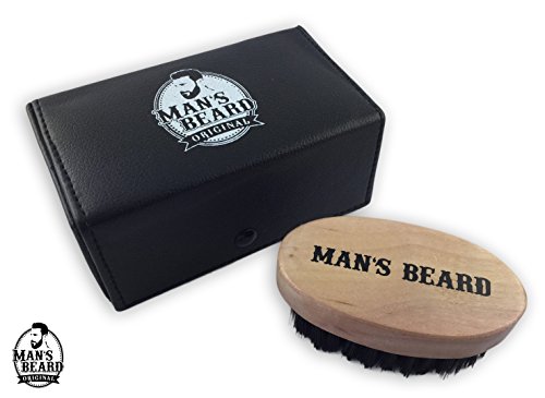 Man 's Beard  Cepillo para la barba con piel sintética  Mango de madera exótica