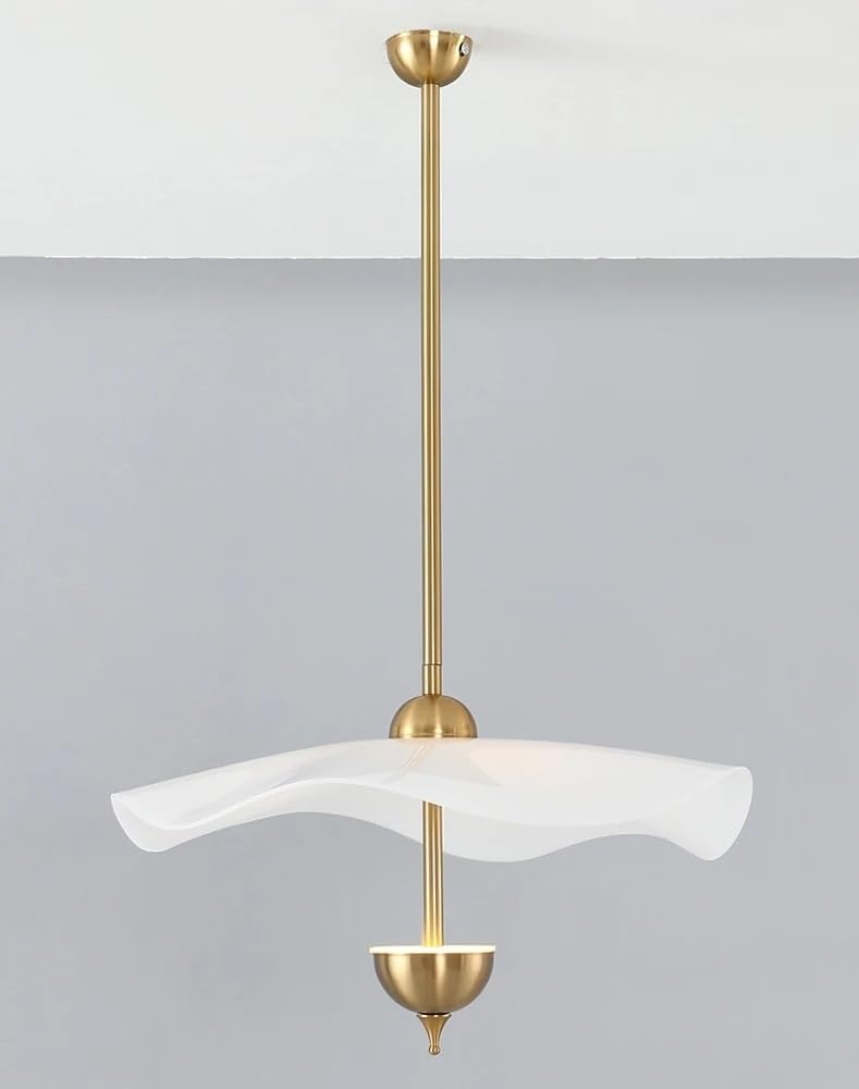 Suspension LED Moderne en Forme de Feuille de Lotus, idéale pour la décoration d'escaliers, de Salons, d'hôtels ou de Tables à Manger de Luxe (1 Couche D60, lumière Chaude).