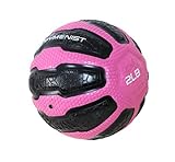 GYMENIST Rubber Medicine Ball with Textured Grip, Available in 9 Sizes, 2-20 LB, Weighted Fitness Balls,Improves Balance and Flexibility - Great for Gym, Exercise, Workouts (2 LB (Pink-Black))