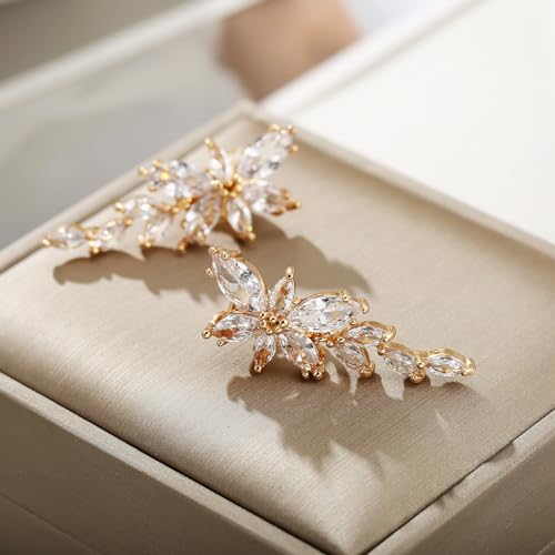 Marquise Cubic Zirconia Bridal Clip On Earrings, Non Pierced Wedding Earrings for Brides Bridesmaids4