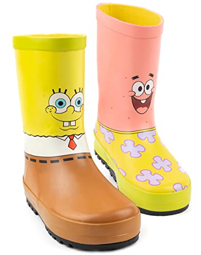 SpongeBob SquarePants Kids Yellow and Pink Rain Boots | SpongeBob Merch