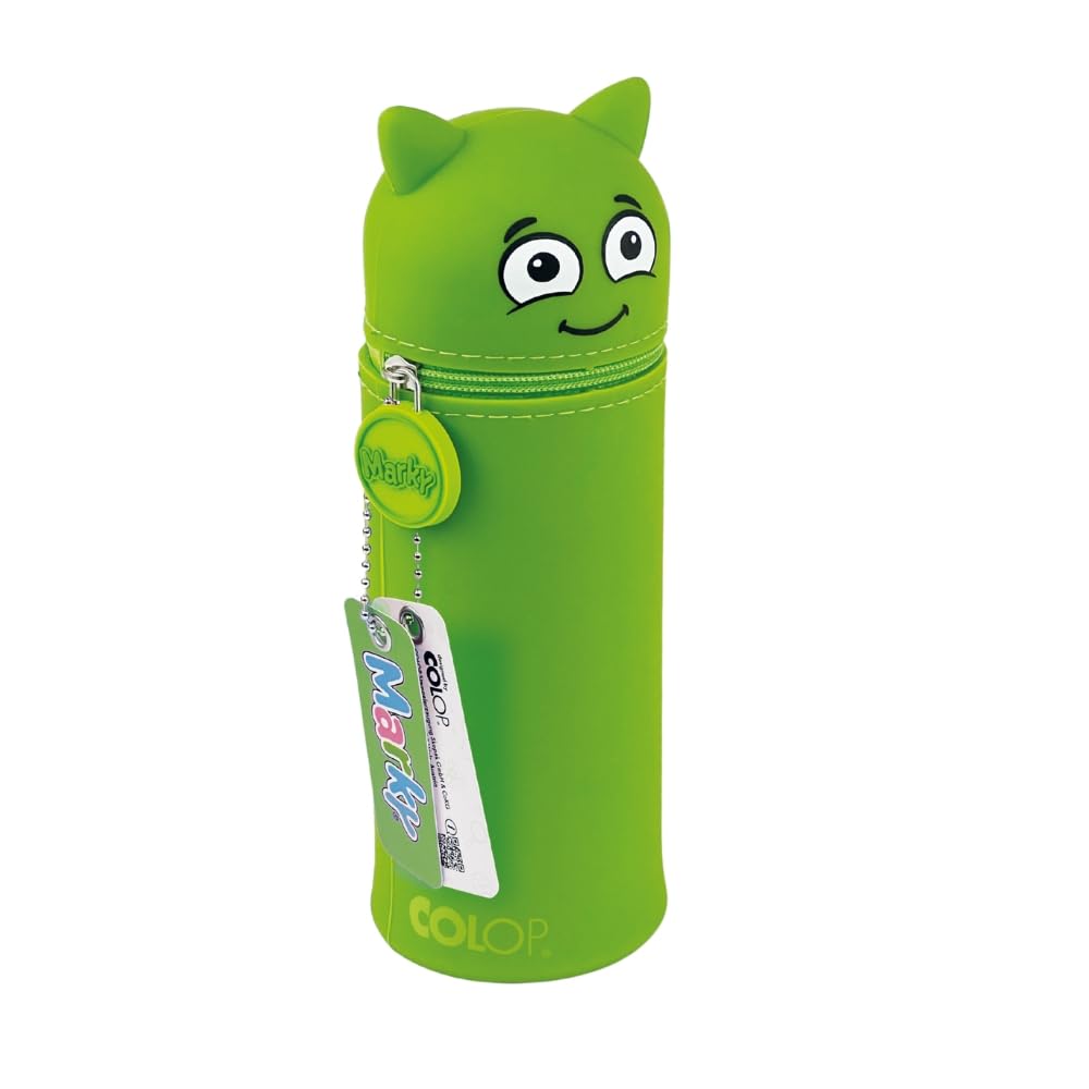 Colop MARKY C169878 Emoji Pencil Case Soft and Durable Silicone Pencil Case Green