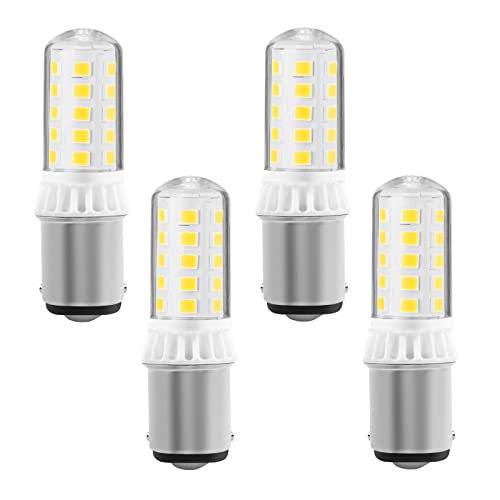 Yucclim 12V BA15S Bayonet LED Bulb for RV Camper Trailer Motorhome 5th Wheel and Marine Boat Landscape Patio Light Deck Light Replacement, 1103/1141 / 1156 AC/DC-12-24V (4 PACK, Cool White)
