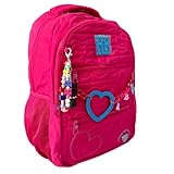 Mochila RB Feminina Coração Costa Escolar Juvenil (Rosa)