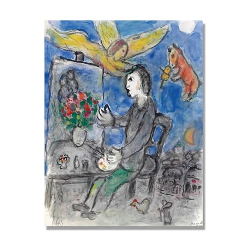 Impression sur toile abstraite bleue 40x50cm reproduction d'art haute définition