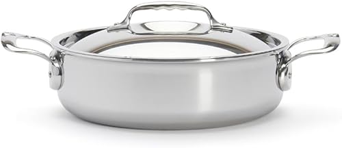Miniatura 3 de De Buyer profesional 94inch acero inoxidable Affinity borde recto sartén con tapa 374124