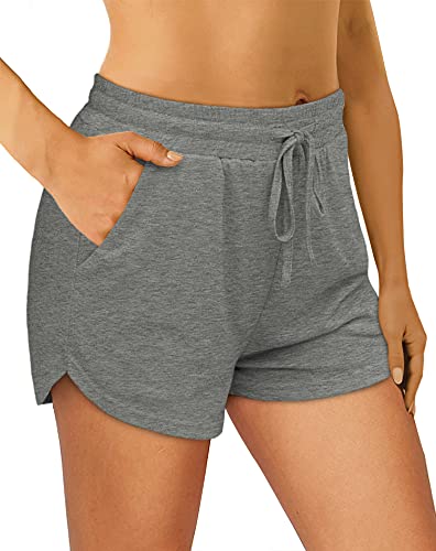 Ofeefan Womens Shorts For Summer Elastic Waist Shorts For Women Grey Xl #TOP27