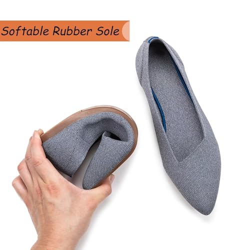 Image of Frank Mully Womens Pointed Toe Flats Knit Dress Shoes Comfort Women Shoes Softable