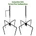 Gray Bunny Pole Stabilizer Attachment Prongs for Backyard Bird Feeding Stations with 1-Inch Thick Poles, 4 Prong (Two 2-Prong) Metal Stake Base to Support Freestanding Poles and Feeder Stands