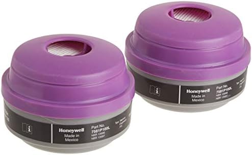 Honeywell Home 7581P100L Combo Organic Vapor and P100 Particulate Filter Cartridge,Pack of 2, black/magenta, 2.75 x 7 x 3.5