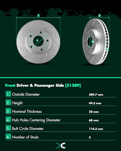 Image of SCITOO Front 11.41 inch Brake Pads and Rotors Kits Brakes Kits:31389;D855-7910