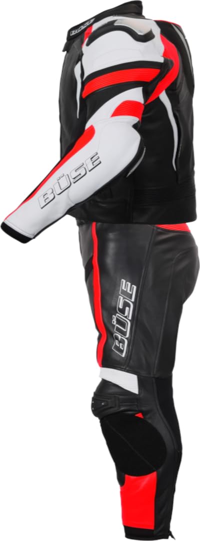 Büse Track 2-Teiler Damen Motorrad Lederkombi, schwarz/rot, 38