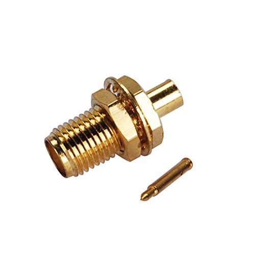 5pcs Rf Wire Coaxial Cable Terminal Copper Alloy Connector Rp-SMA Female Bulkhead Solder for Rg405 0.086 Ships from USA