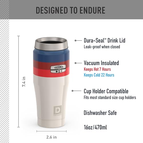 Image of THERMOS + Duke Cannon, Stainless Steel Travel Tumbler, 16 Ounce, Nuts & Bolts
